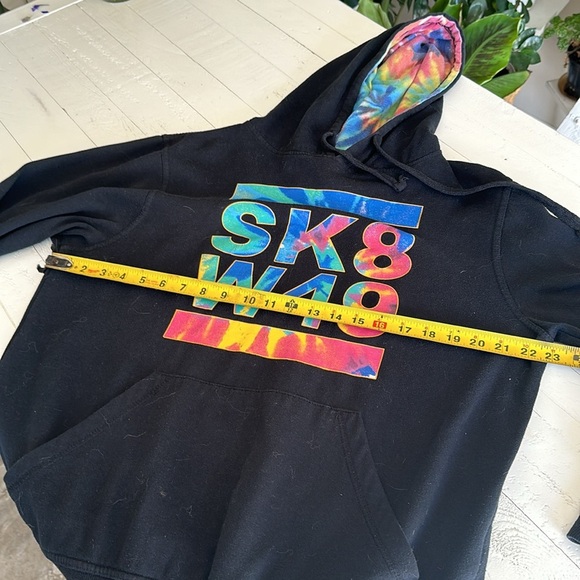 🐞Vintage West 49 60%cotton 40% polyester Y2K hoodie, multicolour n black youth L - Picture 5 of 9
